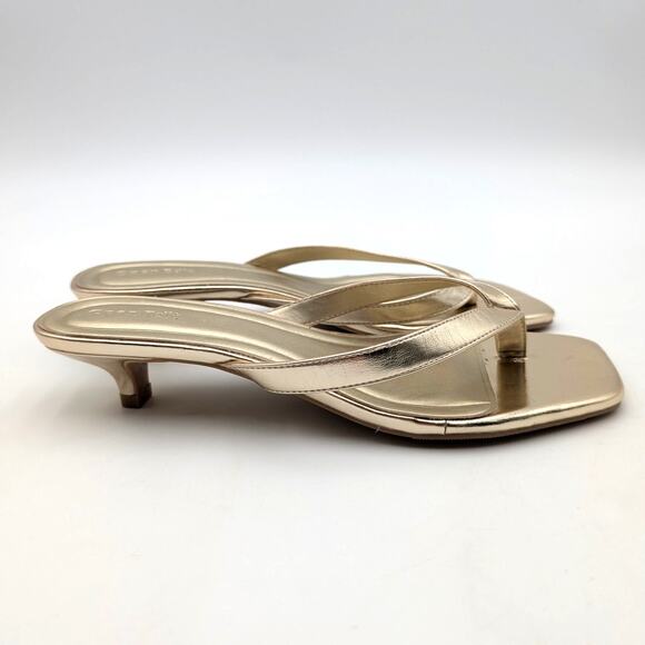 Open Edit Tori Kitten Heel Sandals Slip-On Women's Gold Size US8M EU38.5 - Picture 3 of 8